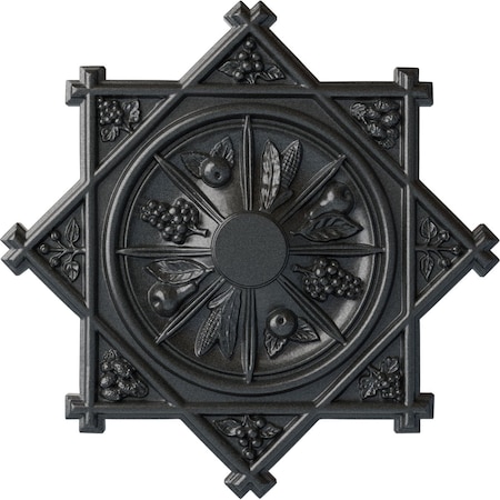 Ekena Millwork Antilles Ceiling Medallion (Fits Canopies up to 6"), Hand-Painted Pewter, 38 1/4"OD x 1 1/2"P CM38ANPES